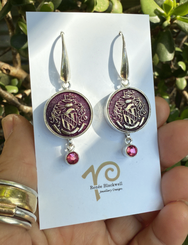 Classic! Vintage Button & Sparkly Crystal Earrings    #OMP4