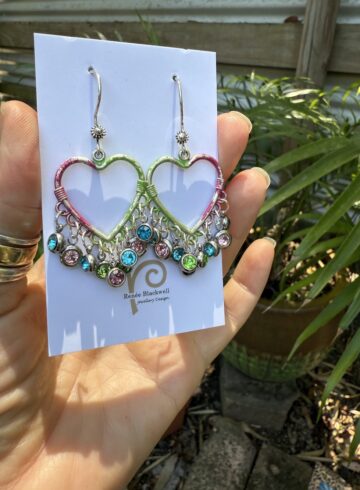 Colourful Heart Earrings with Sparkle!    #LTP90