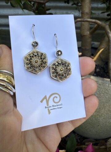 BEST! Antique Button & Wee Swarovski Crystal Earring Delights! #EE39