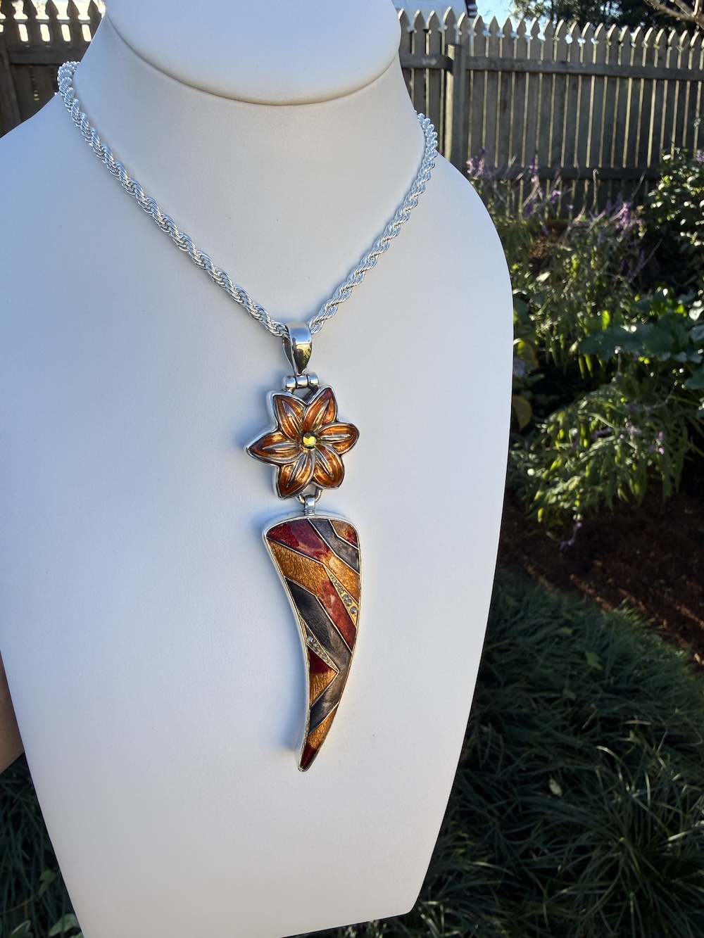 Statement Pendant Sure to Delight-Includes Silver Chain! #KR93 - Image 2