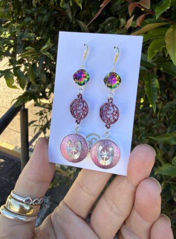 Purple Lovers! Vintage Button & Crystal Earring Treasures!   #PLO9