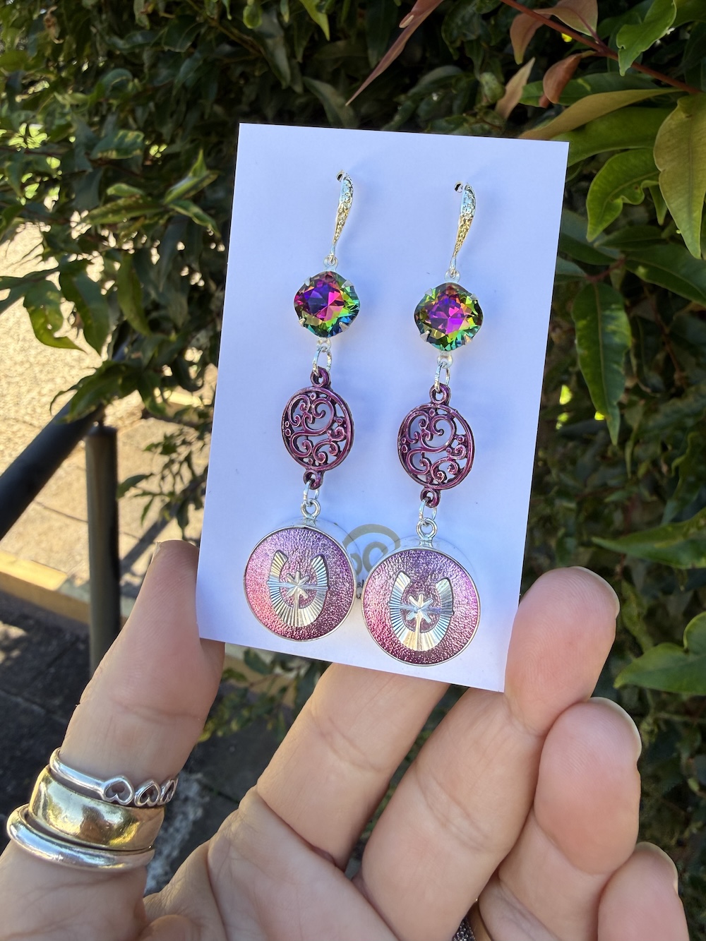 Purple Lovers! Vintage Button & Crystal Earring Treasures! #PLO9