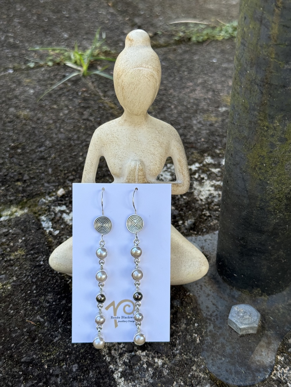 STUNNING! Five Drop-Pearl Earring Delights! #M885 - Image 3