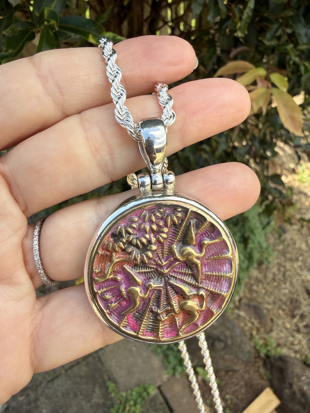 Timeless Treasure-1800's Era Antique Button Pendant-Includes Silver Chain! #MWKH - Image 4