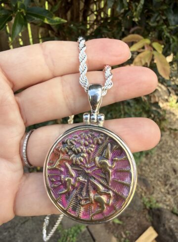 Timeless Treasure-1800's Era Antique Button Pendant-Includes Silver Chain!   #MWKH