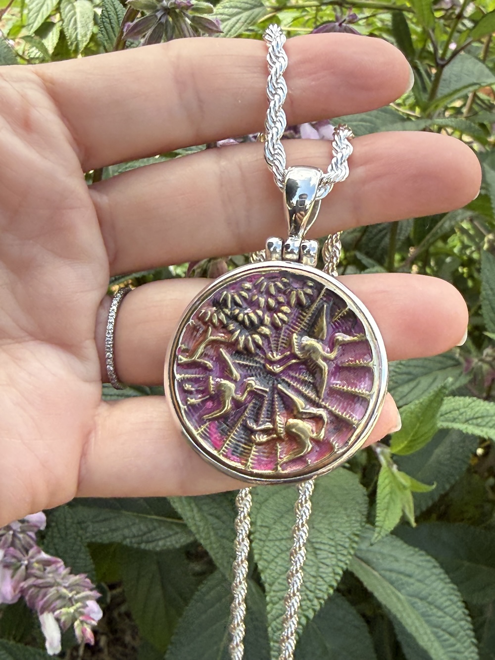Timeless Treasure-1800's Era Antique Button Pendant-Includes Silver Chain! #MWKH - Image 6