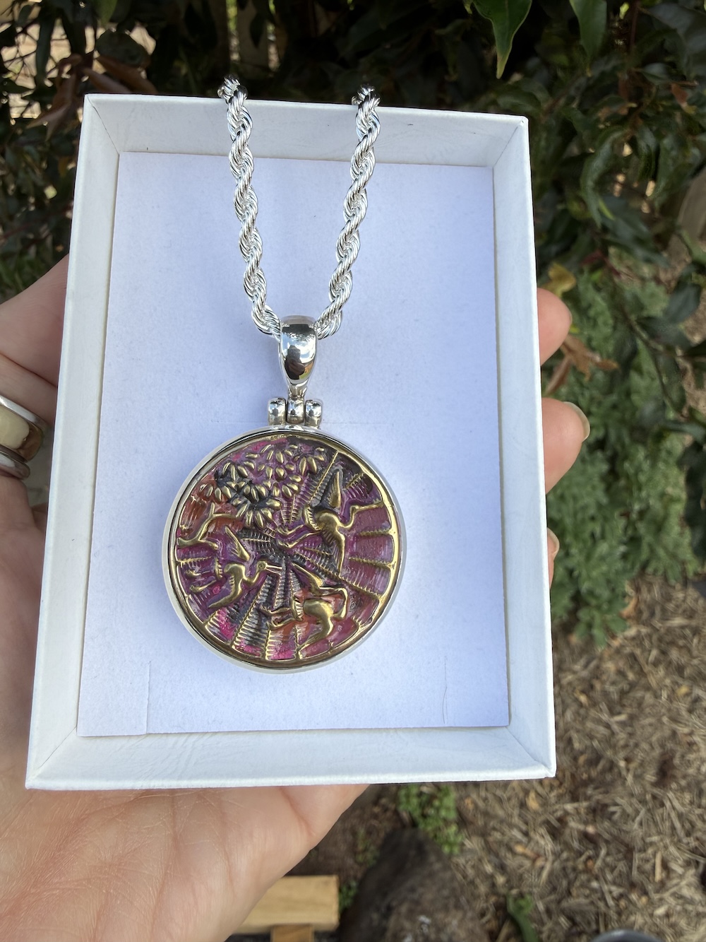 Timeless Treasure-1800's Era Antique Button Pendant-Includes Silver Chain! #MWKH - Image 3