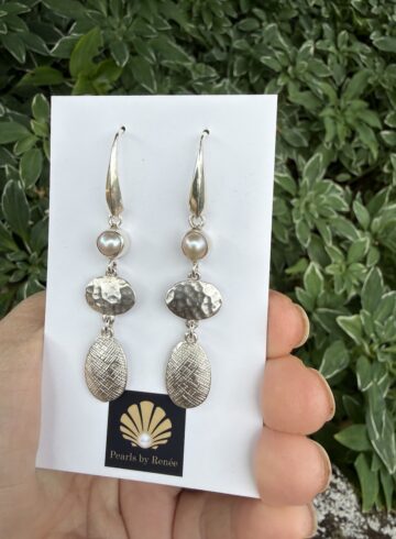 Lovely Pearl & Sterling Silver Earrings Fresh from the Studio!   #AAO8