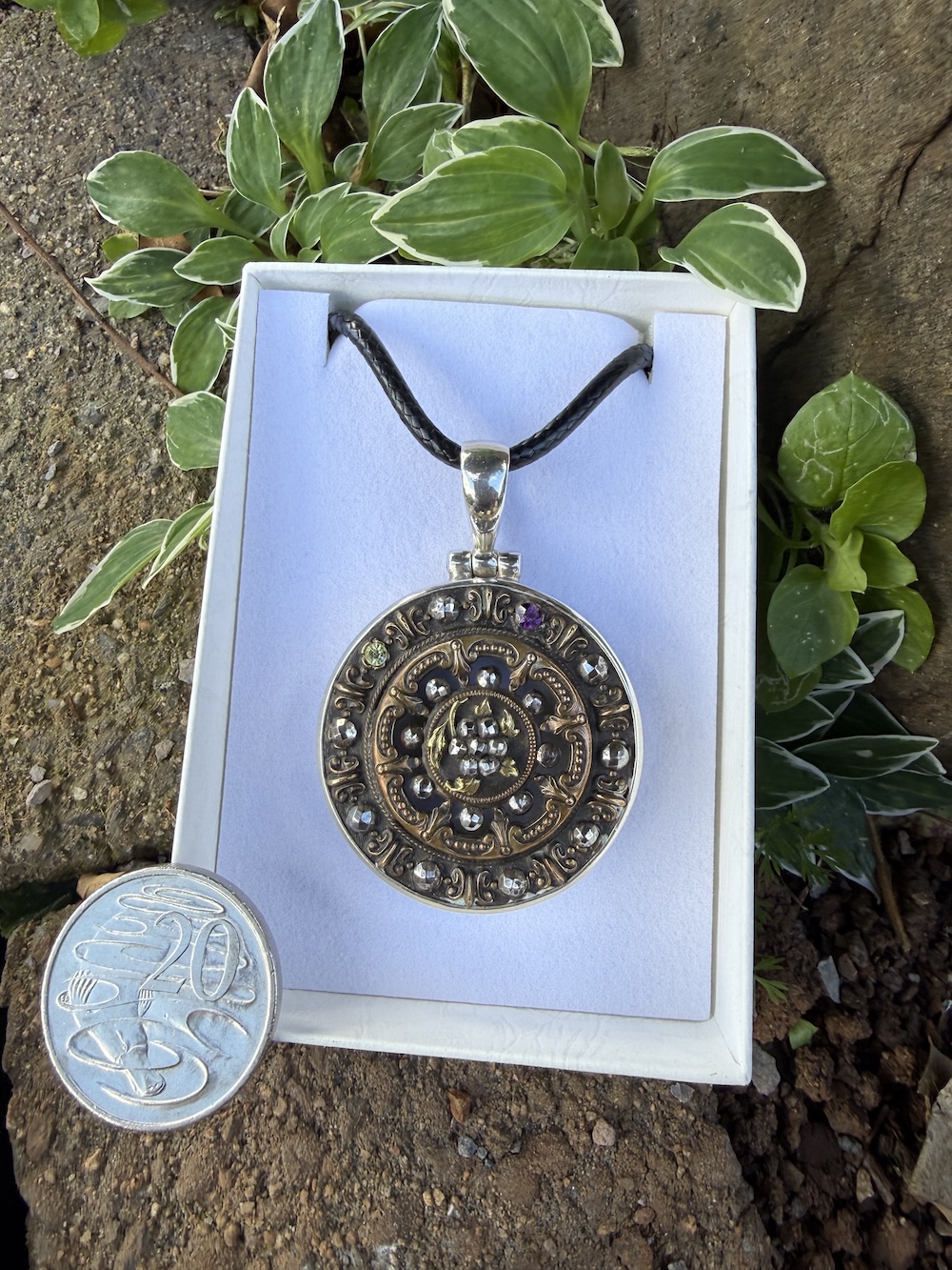 French 1800's Era Antique Button Pendant! #CE68 - Image 3