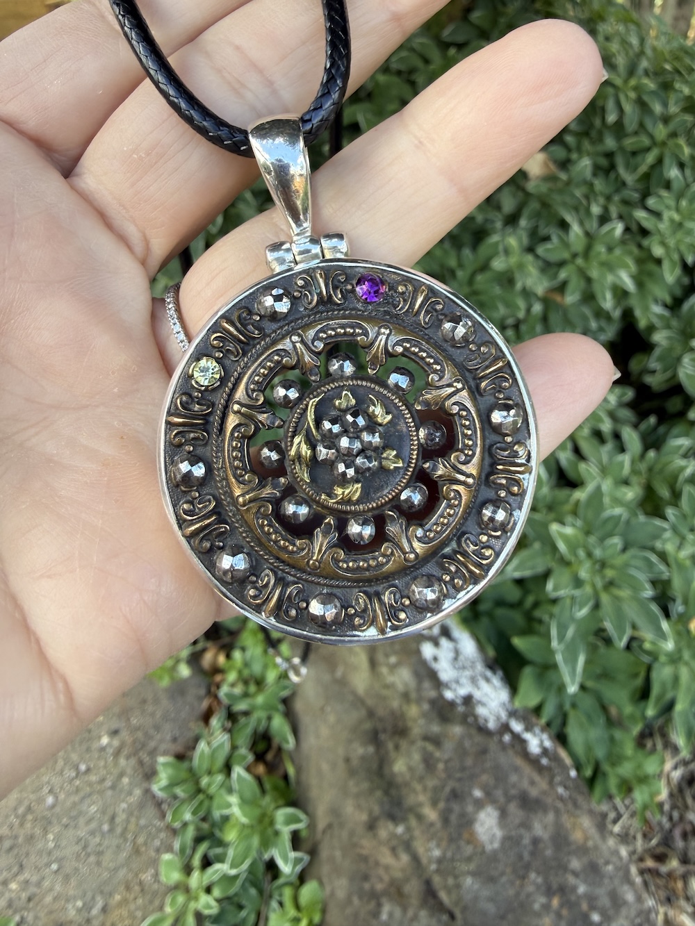 French 1800's Era Antique Button Pendant! #CE68 - Image 4