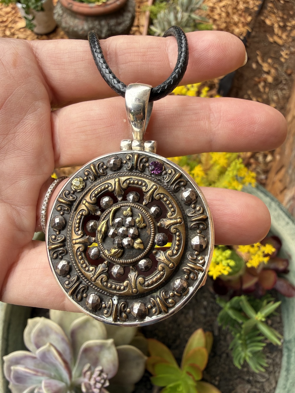 French 1800's Era Antique Button Pendant! #CE68 - Image 5