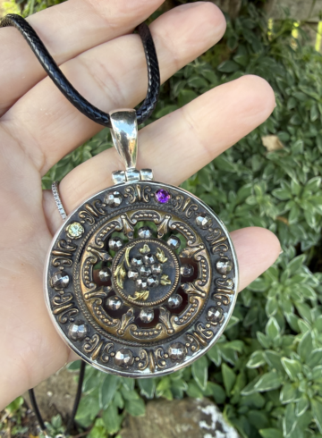 French 1800's Era Antique Button Pendant!   #CE68