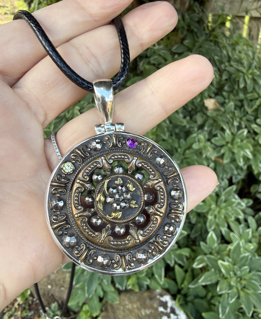 French 1800's Era Antique Button Pendant! #CE68