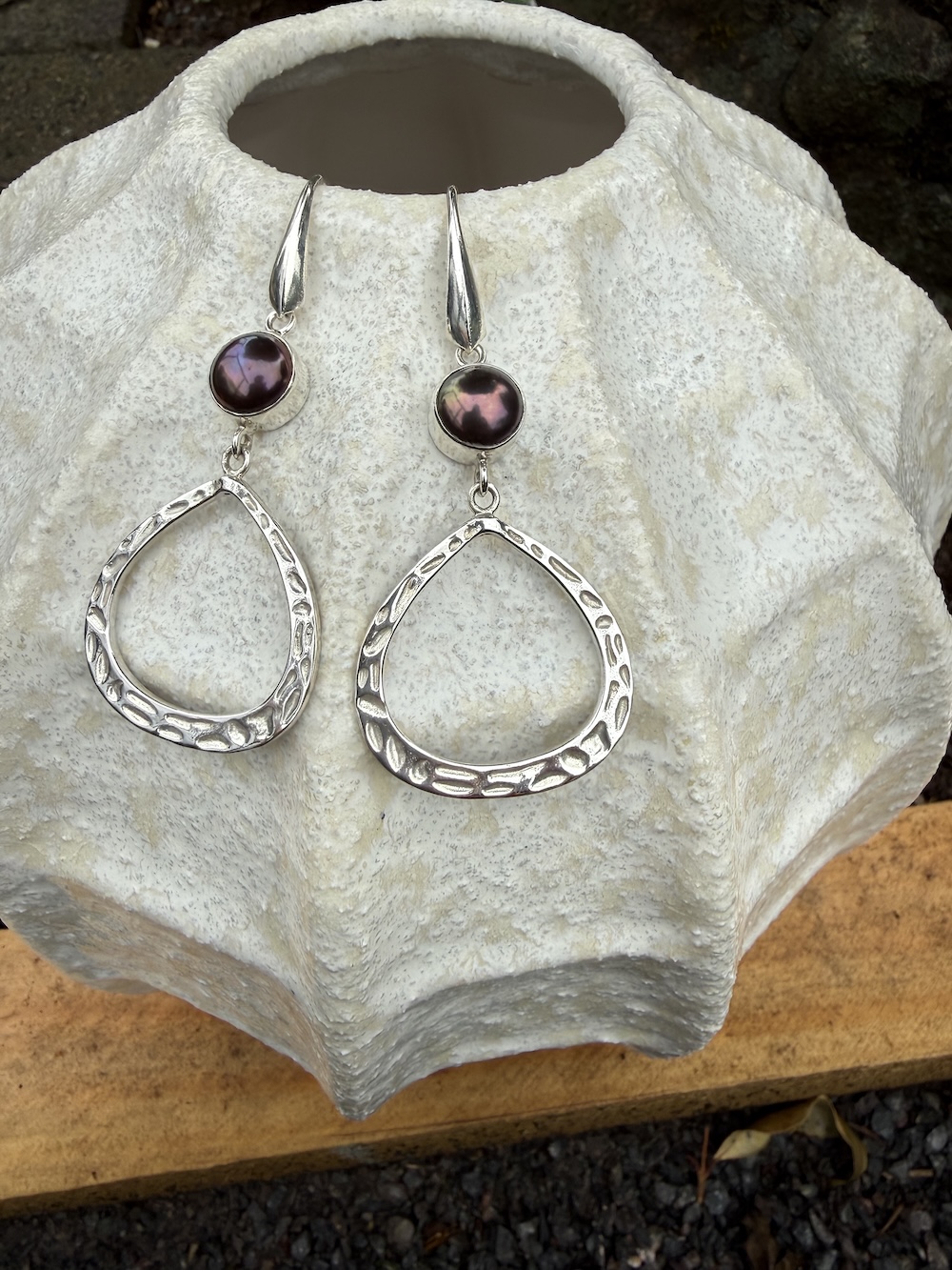 Chocolate/Mocha Pearl/Sterling Silver Earrings #ED767
