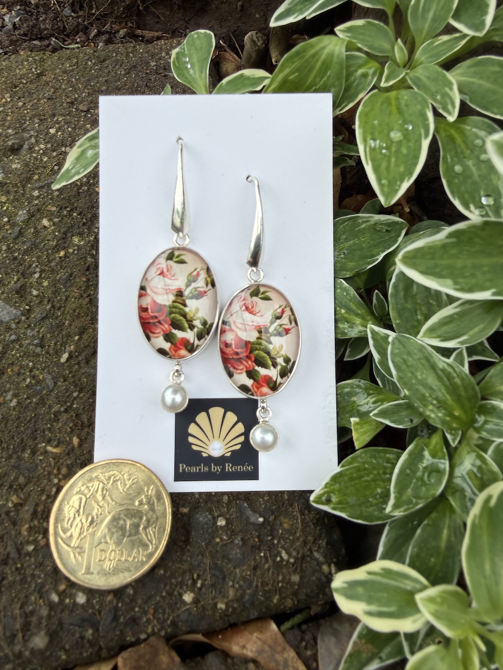 Rose & Pearl Earrings #IOW2 - Image 4