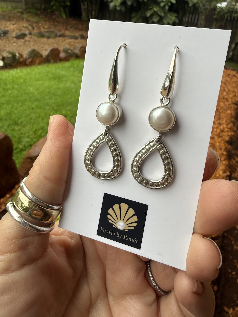 Pearl/Sterling Silver Earrings of the Week! #HCM33