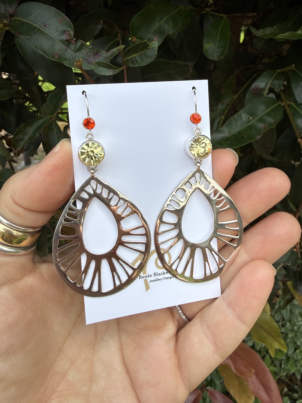 Amazing Sterling Silver/Crystal Statement Earrings #TRK8 - Image 4