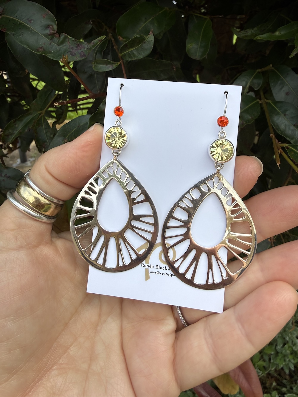 Amazing Sterling Silver/Crystal Statement Earrings #TRK8 - Image 3