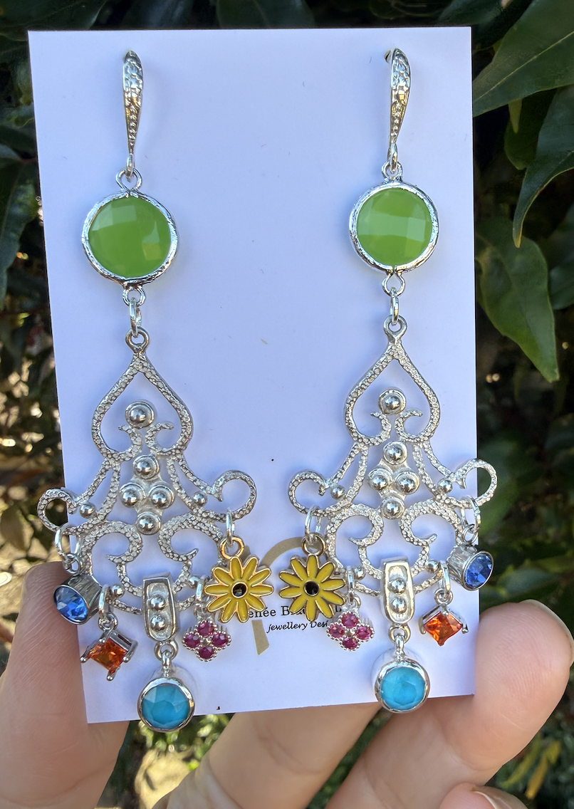 "Watermelon Blue" Colourful Earring Treasures! #OSW44 - Image 5